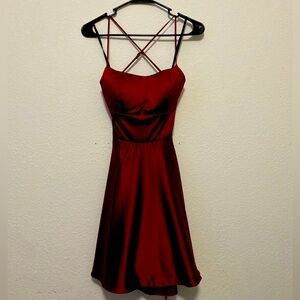 NWT Red Lace-up Fit Flare Dress from B. Darlin